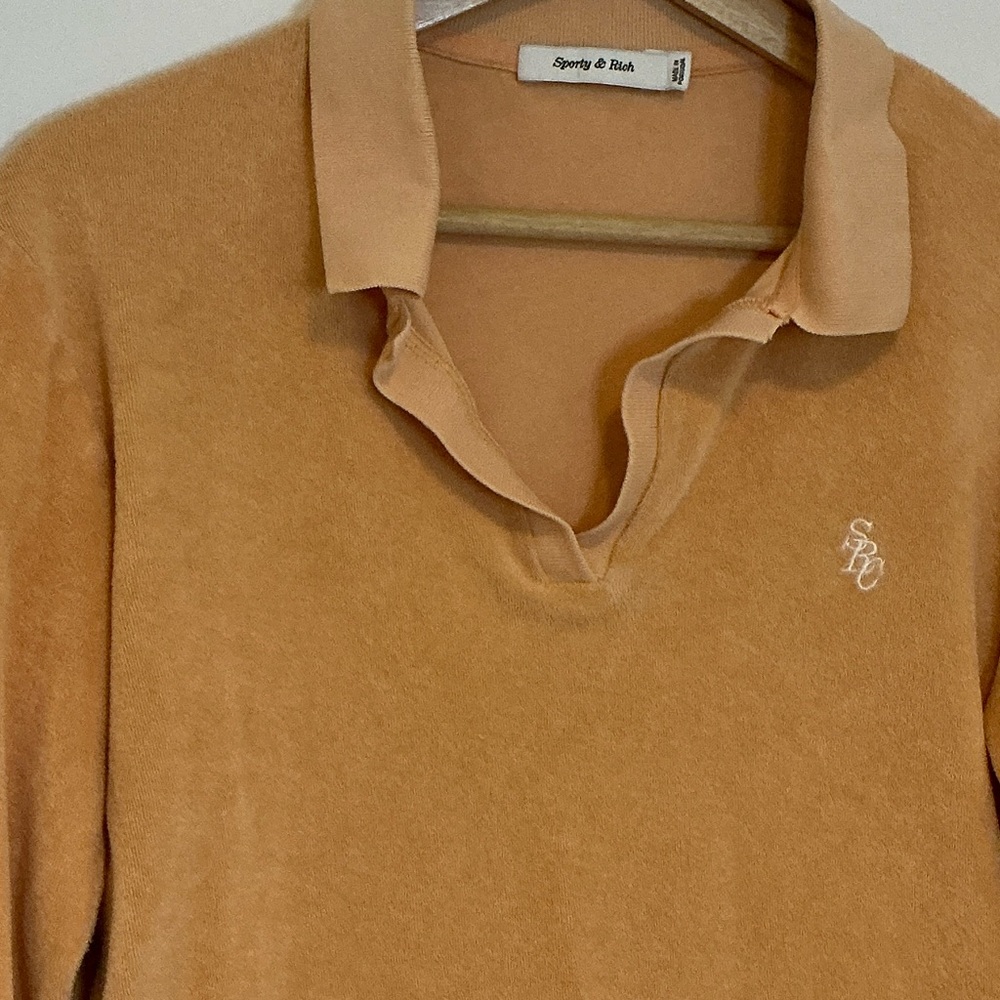 Sporty & Rich Tan V-Neck Sweater - Picture 4 of 6